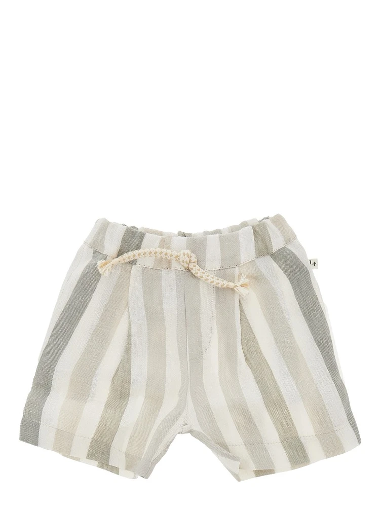 Striped linen shorts