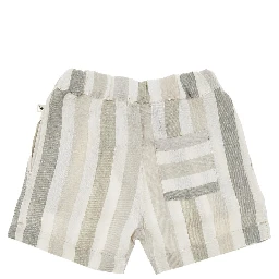 Striped linen shorts