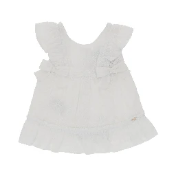 Floral embroidery cotton mini dress