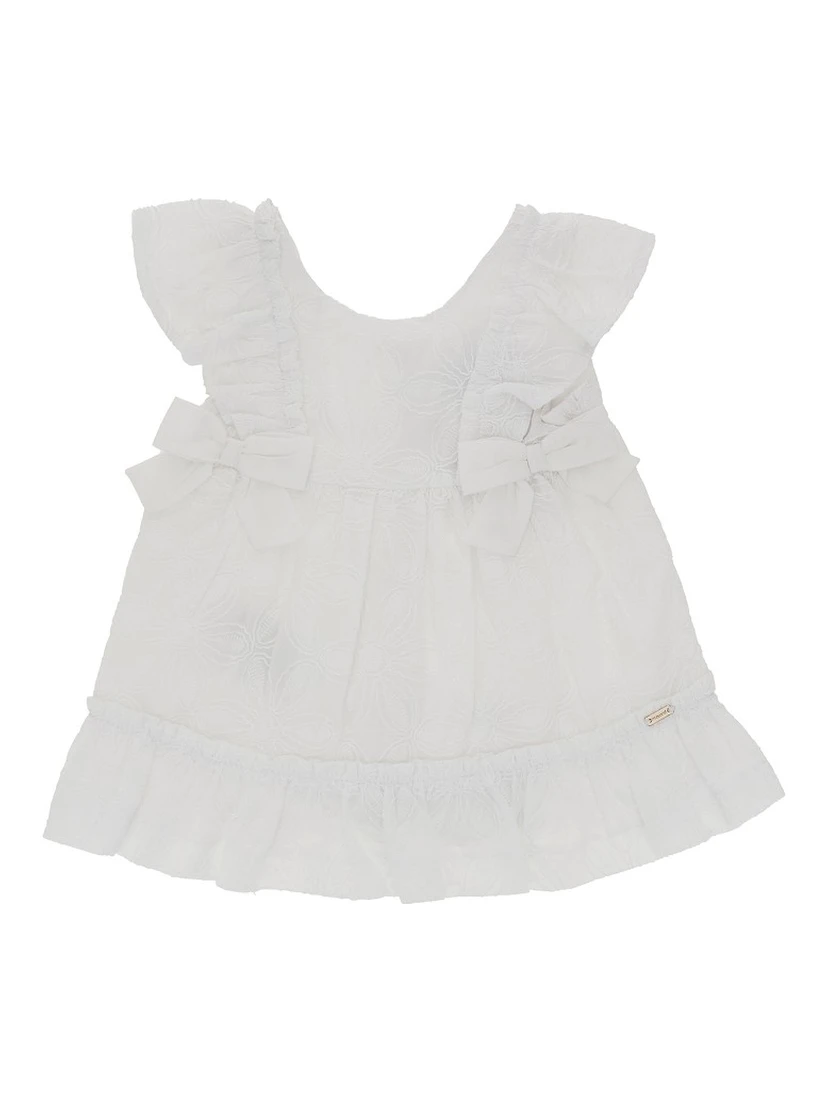 Floral embroidery cotton mini dress