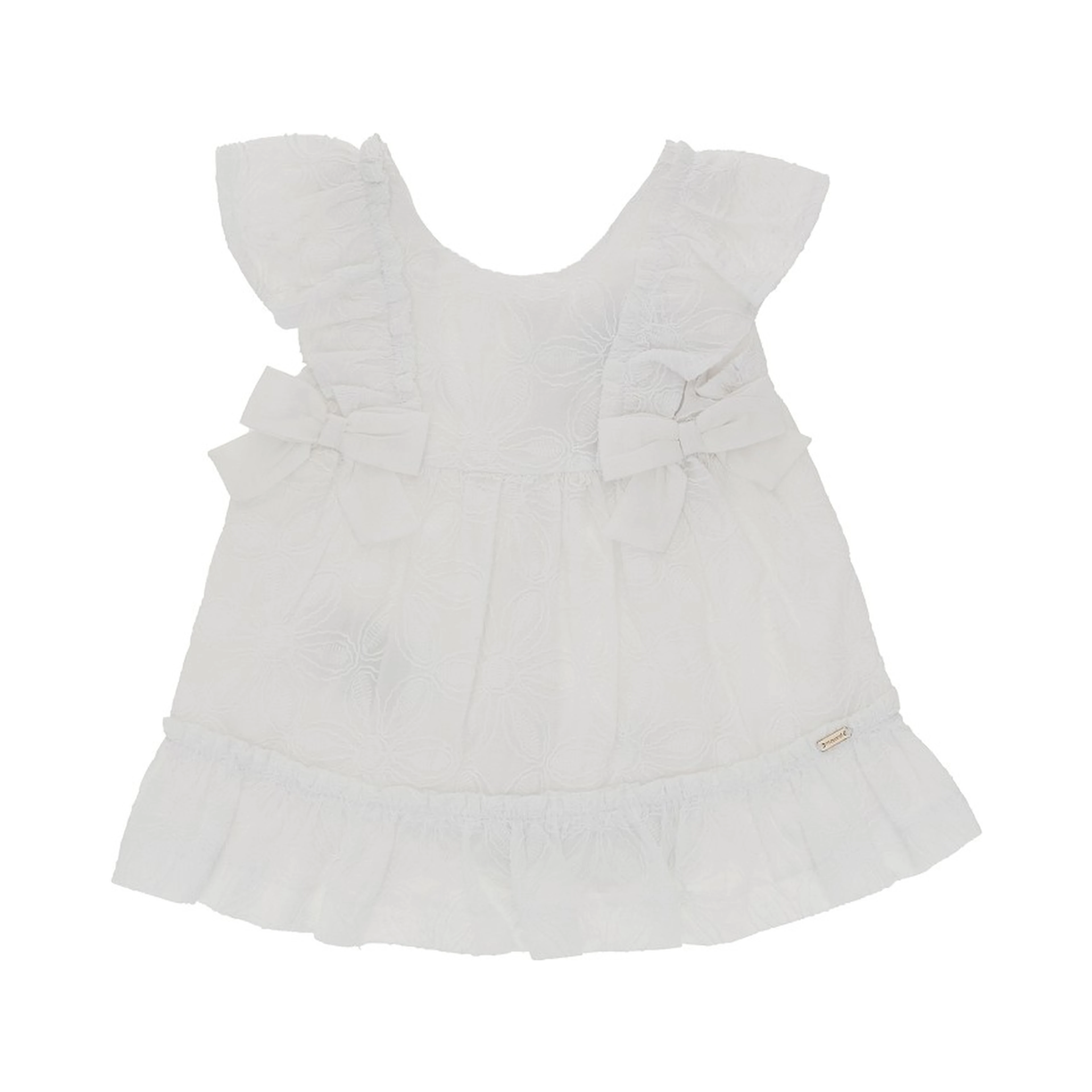 Floral embroidery cotton mini dress