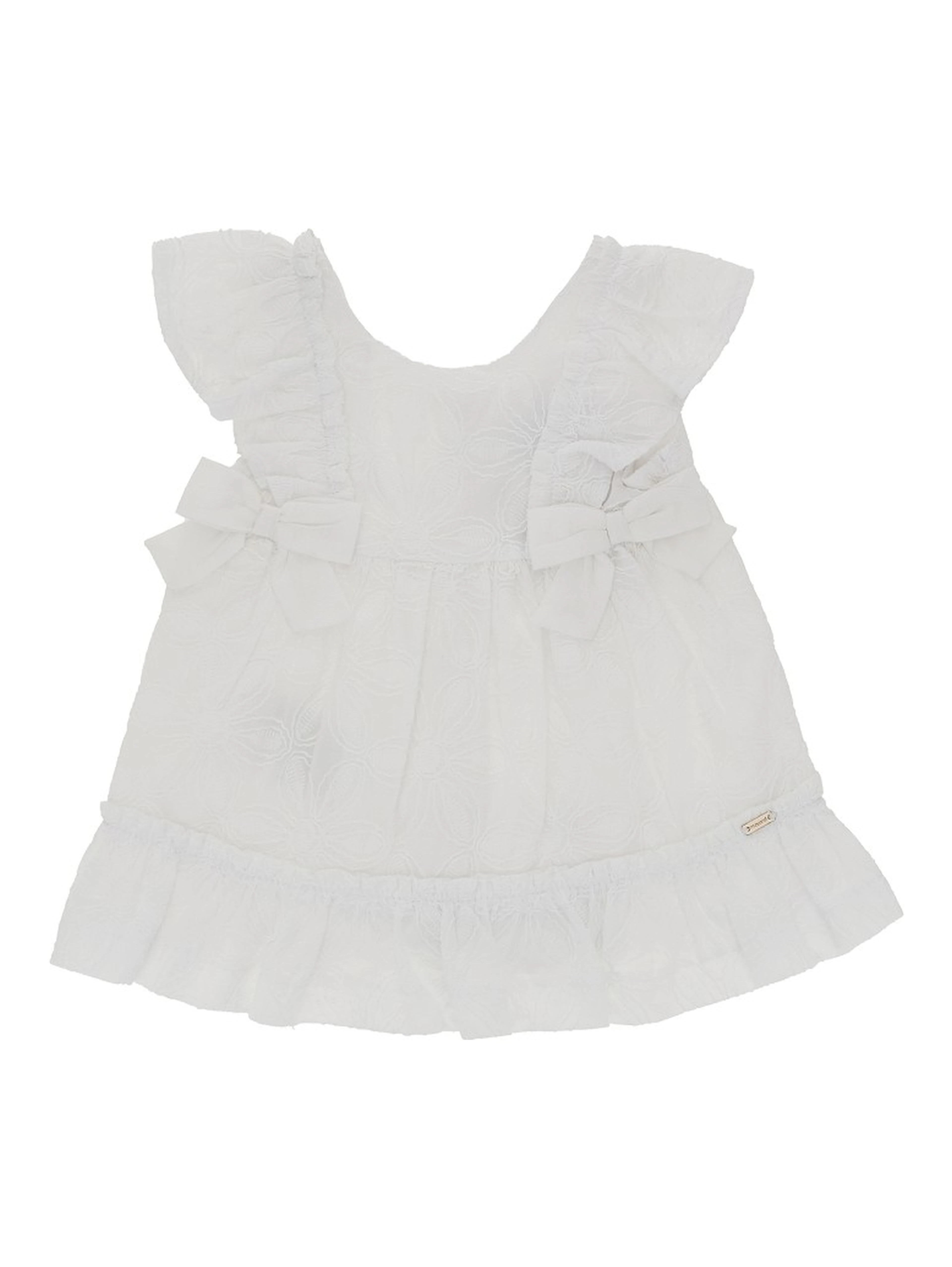 Floral embroidery cotton mini dress