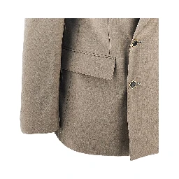 Stretch wool-blend double-breasted jacket