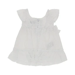 Floral embroidery cotton mini dress