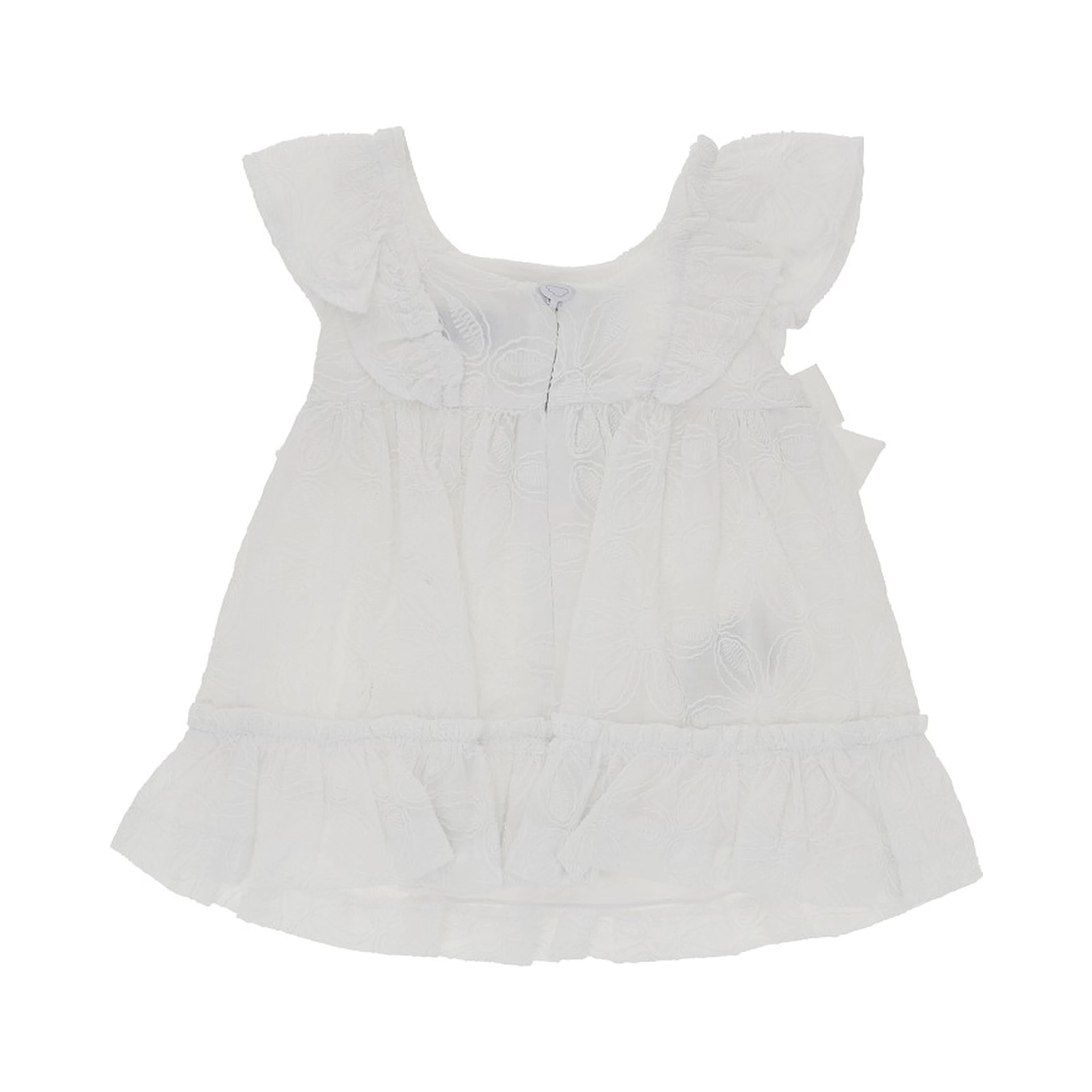 Floral embroidery cotton mini dress
