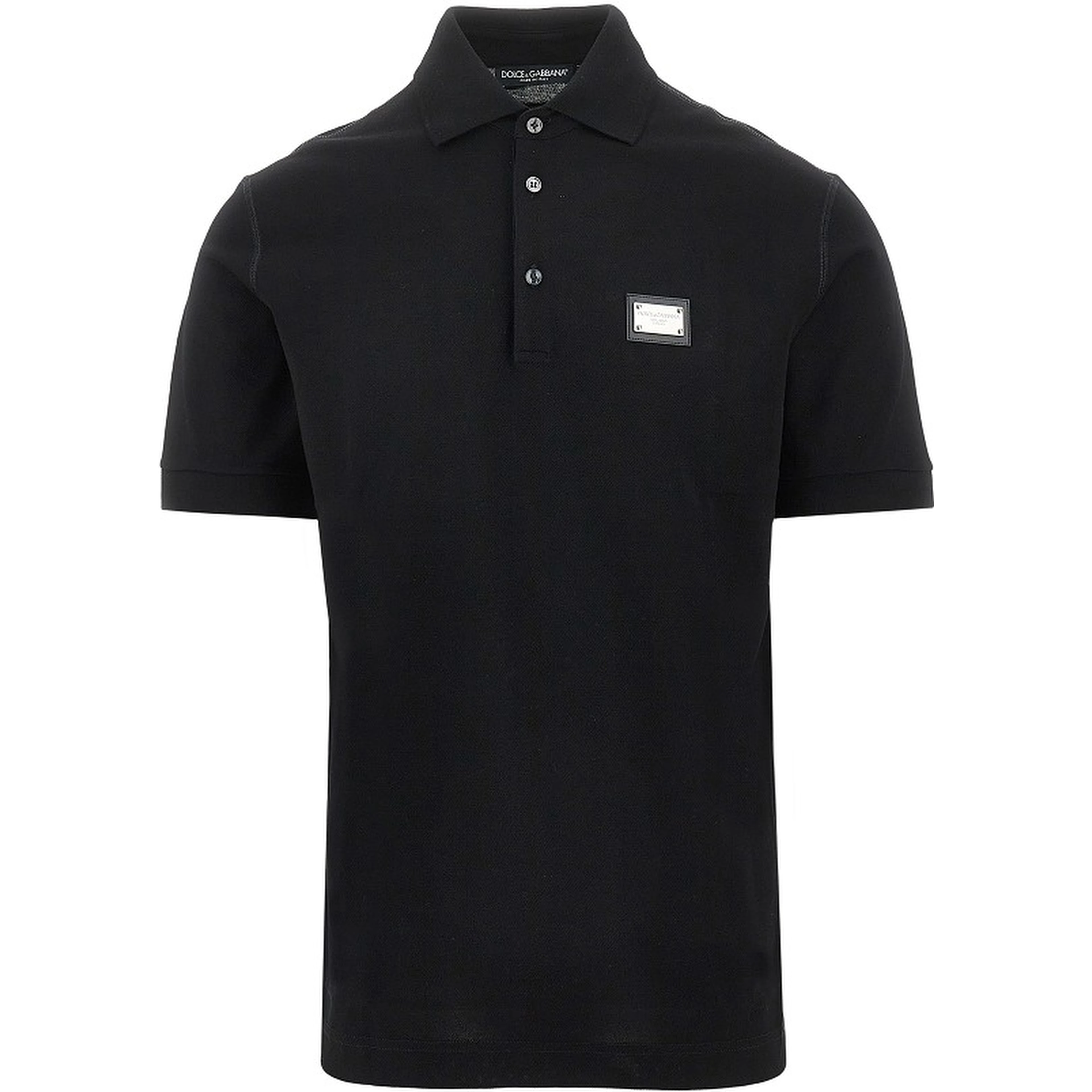 Piquet polo shirt with logo plate