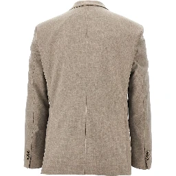 Stretch wool-blend double-breasted jacket