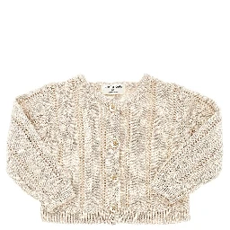 Openworked cotton and linen cardigan