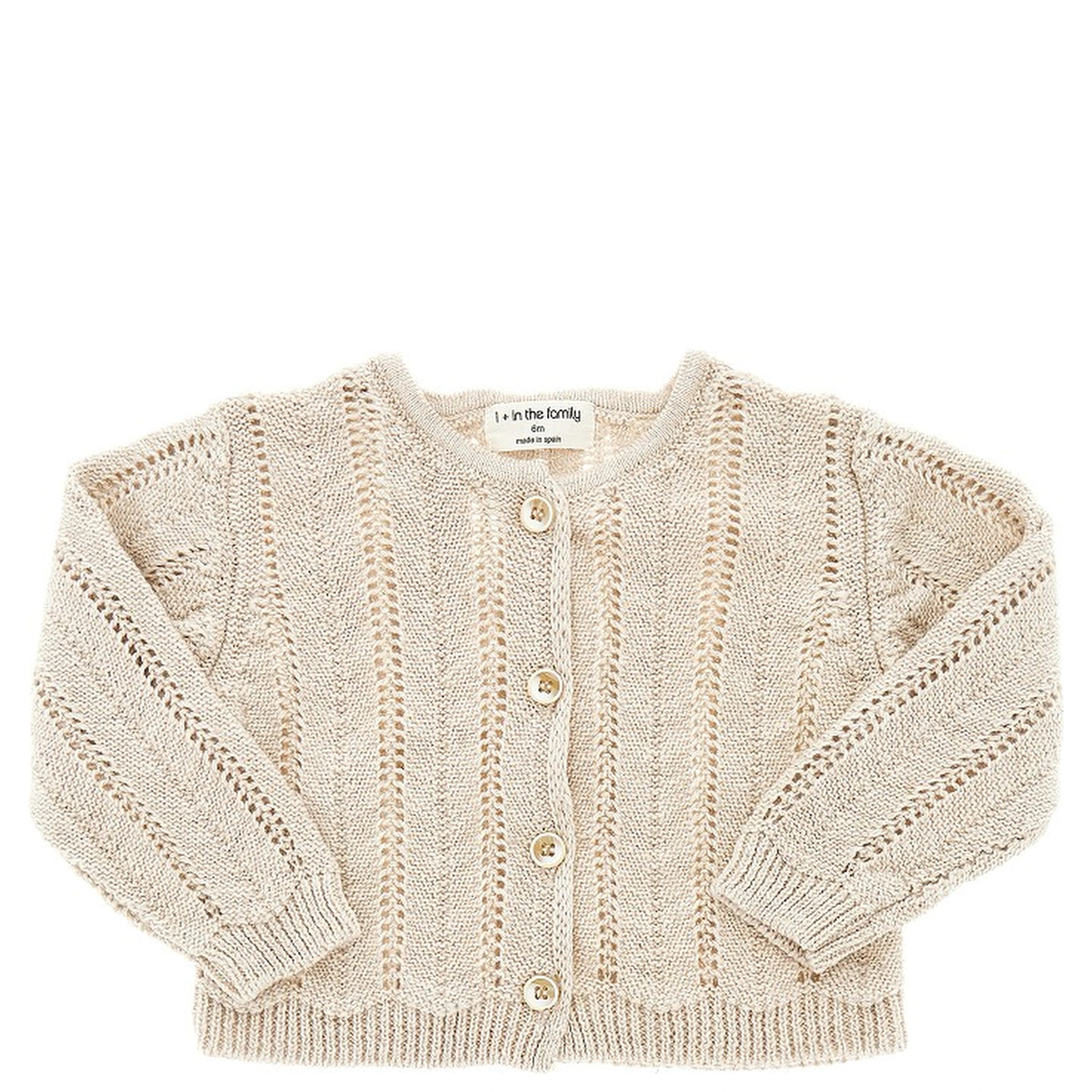Openworked cotton and linen cardigan