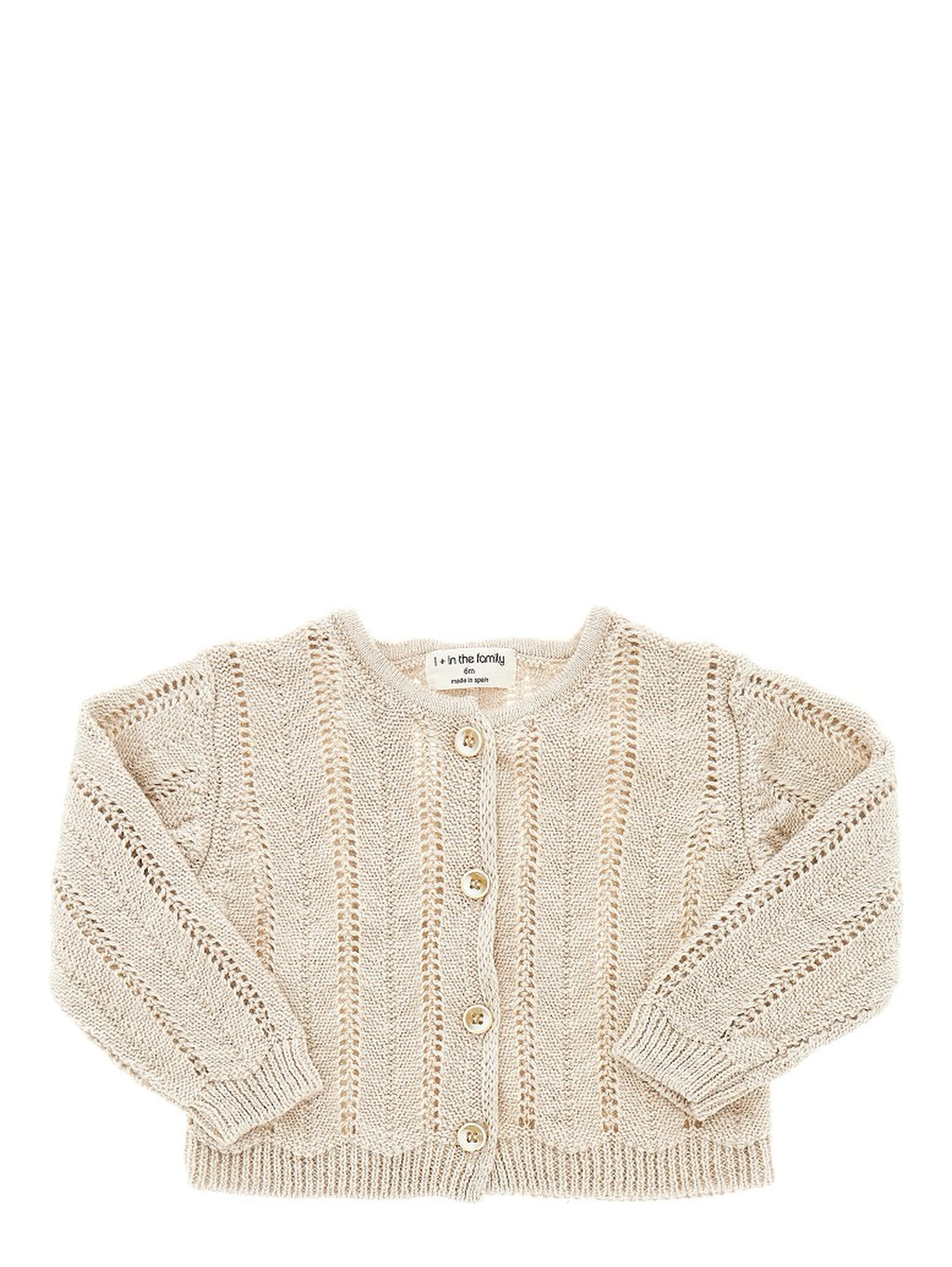 Openworked cotton and linen cardigan