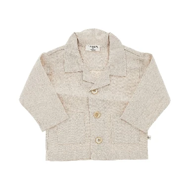 Linen and cotton shirt jacket