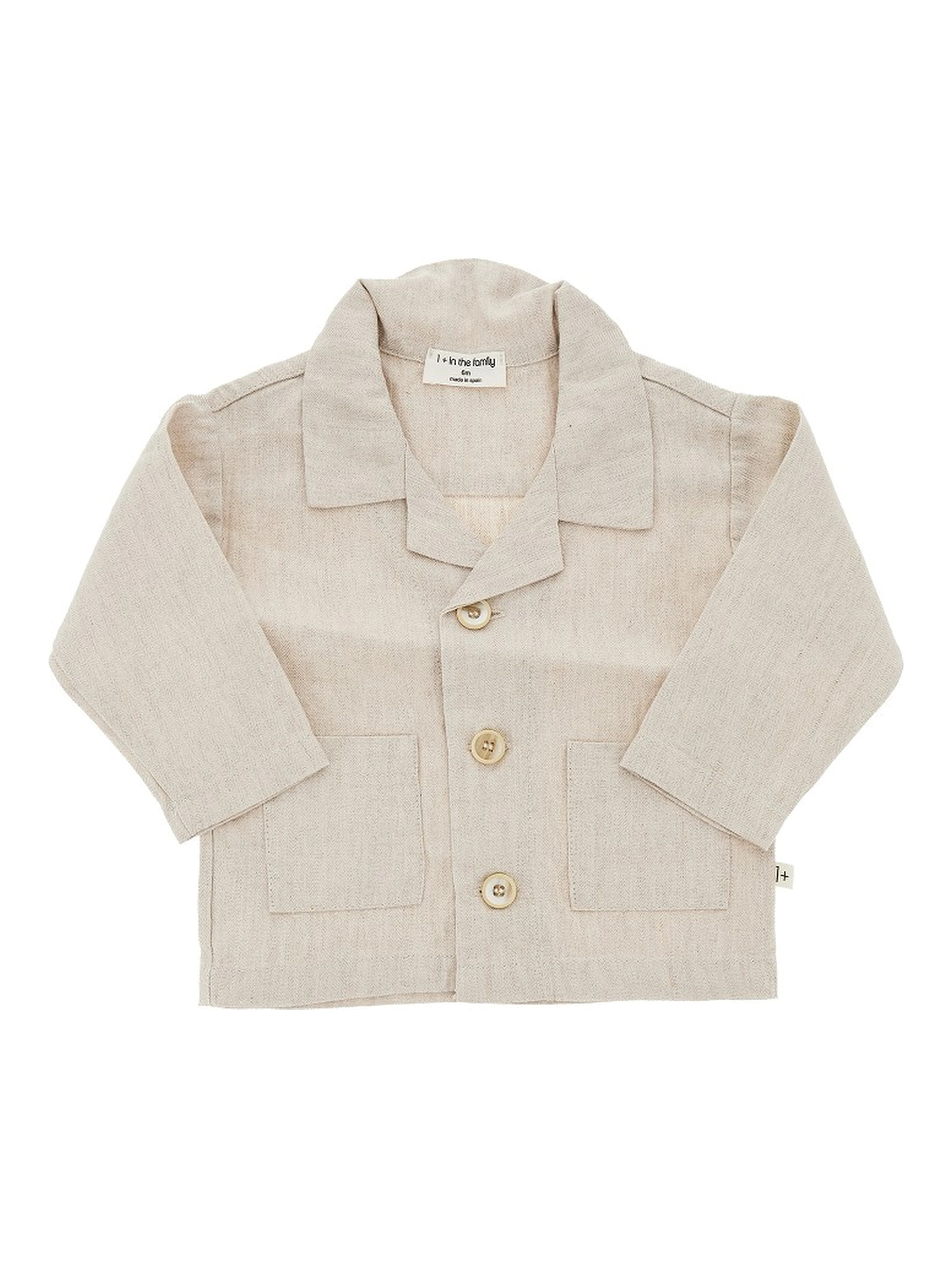 Linen and cotton shirt jacket