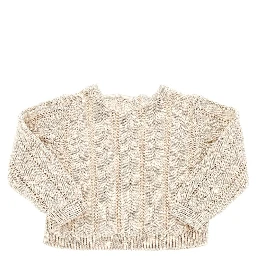 Openworked cotton and linen cardigan