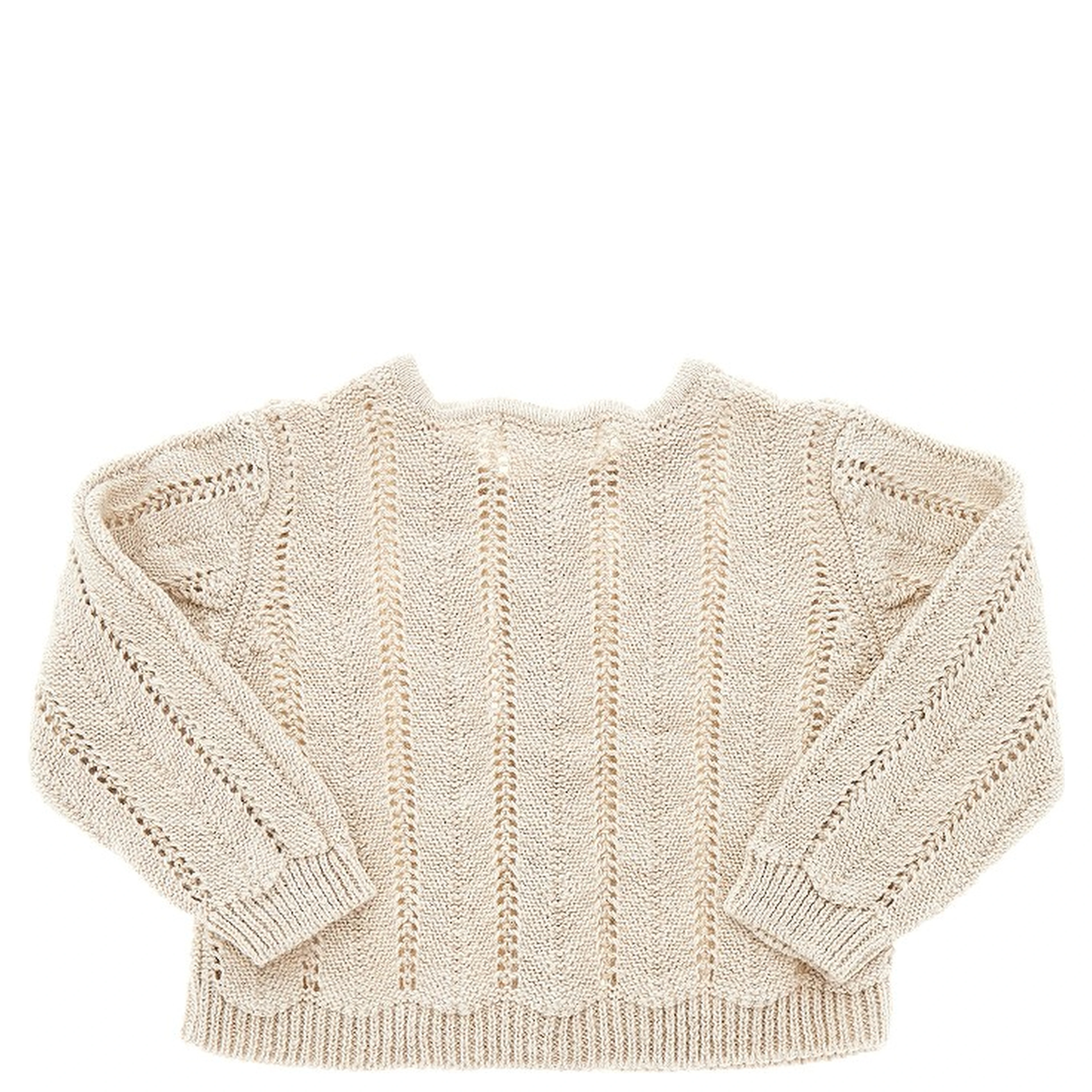 Openworked cotton and linen cardigan