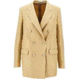 'Jasmine' double-breasted linen jacket