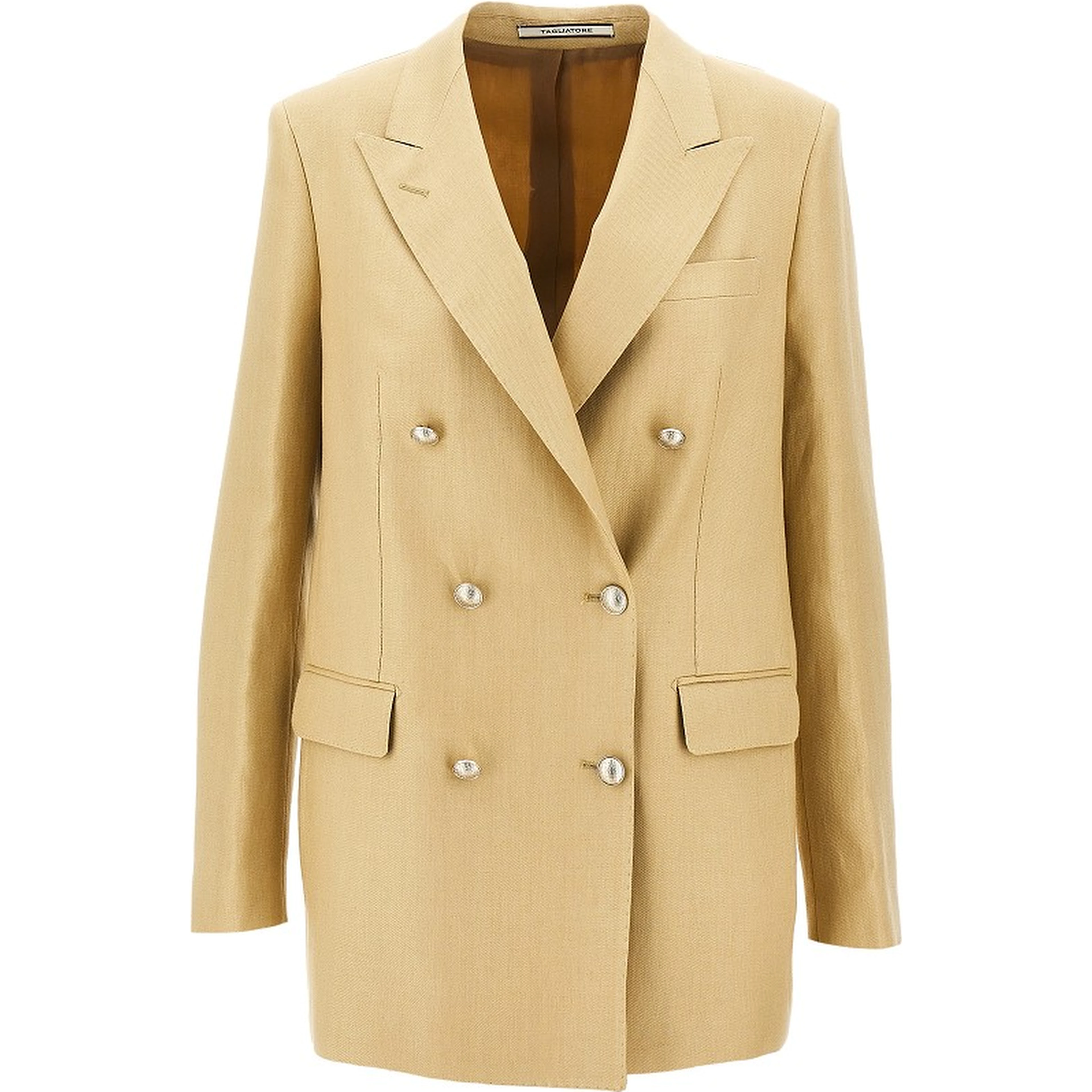 'Jasmine' double-breasted linen jacket