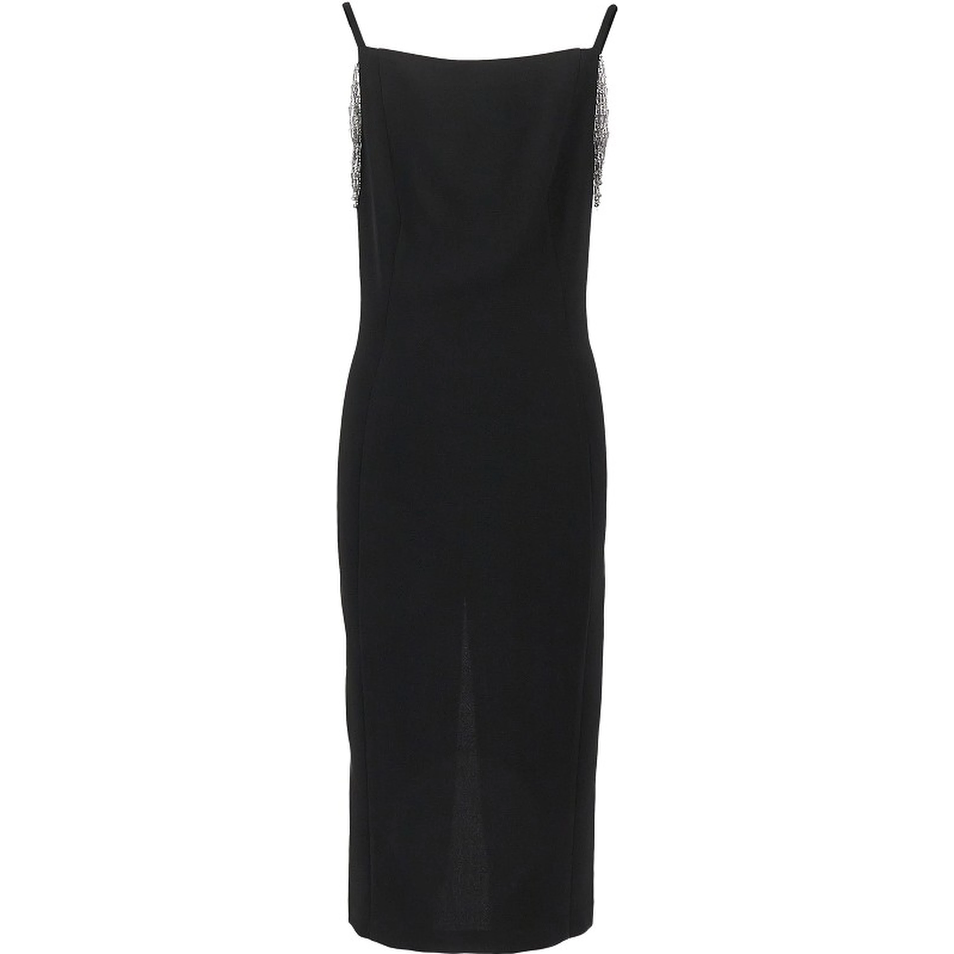 Midi dress with jewelled shoulders
