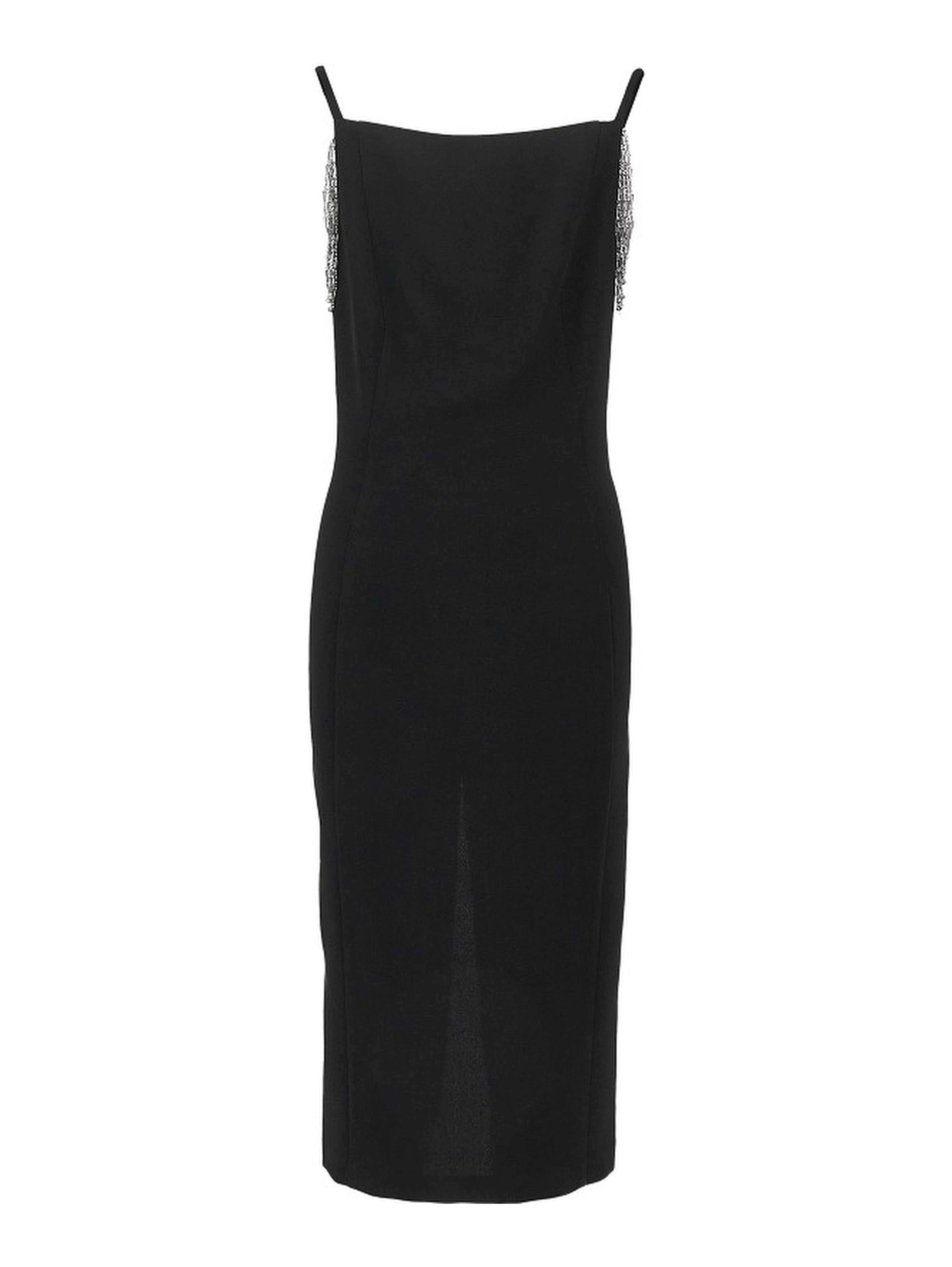 Midi dress with jewelled shoulders