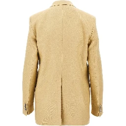 'Jasmine' double-breasted linen jacket