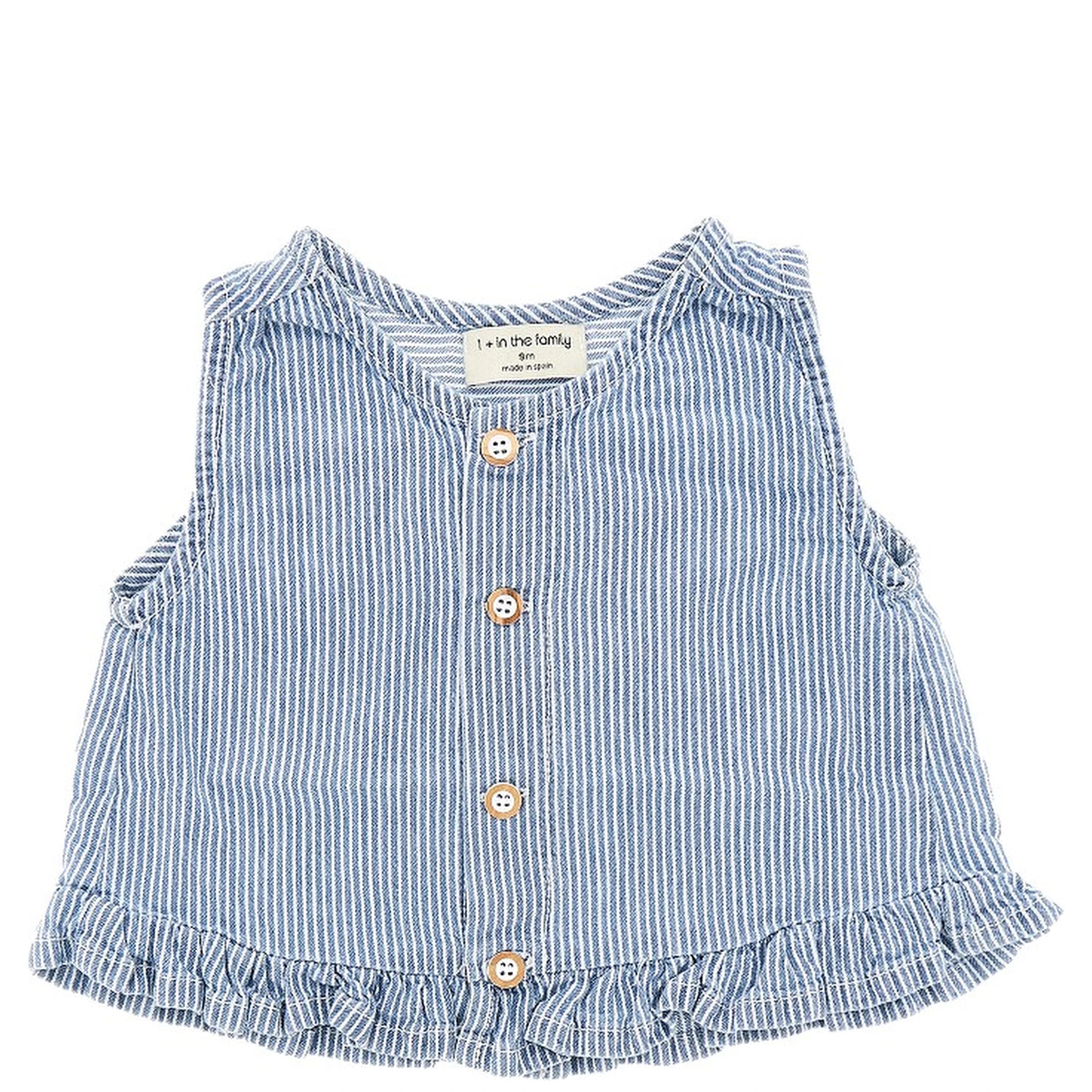 Ruffled denim top