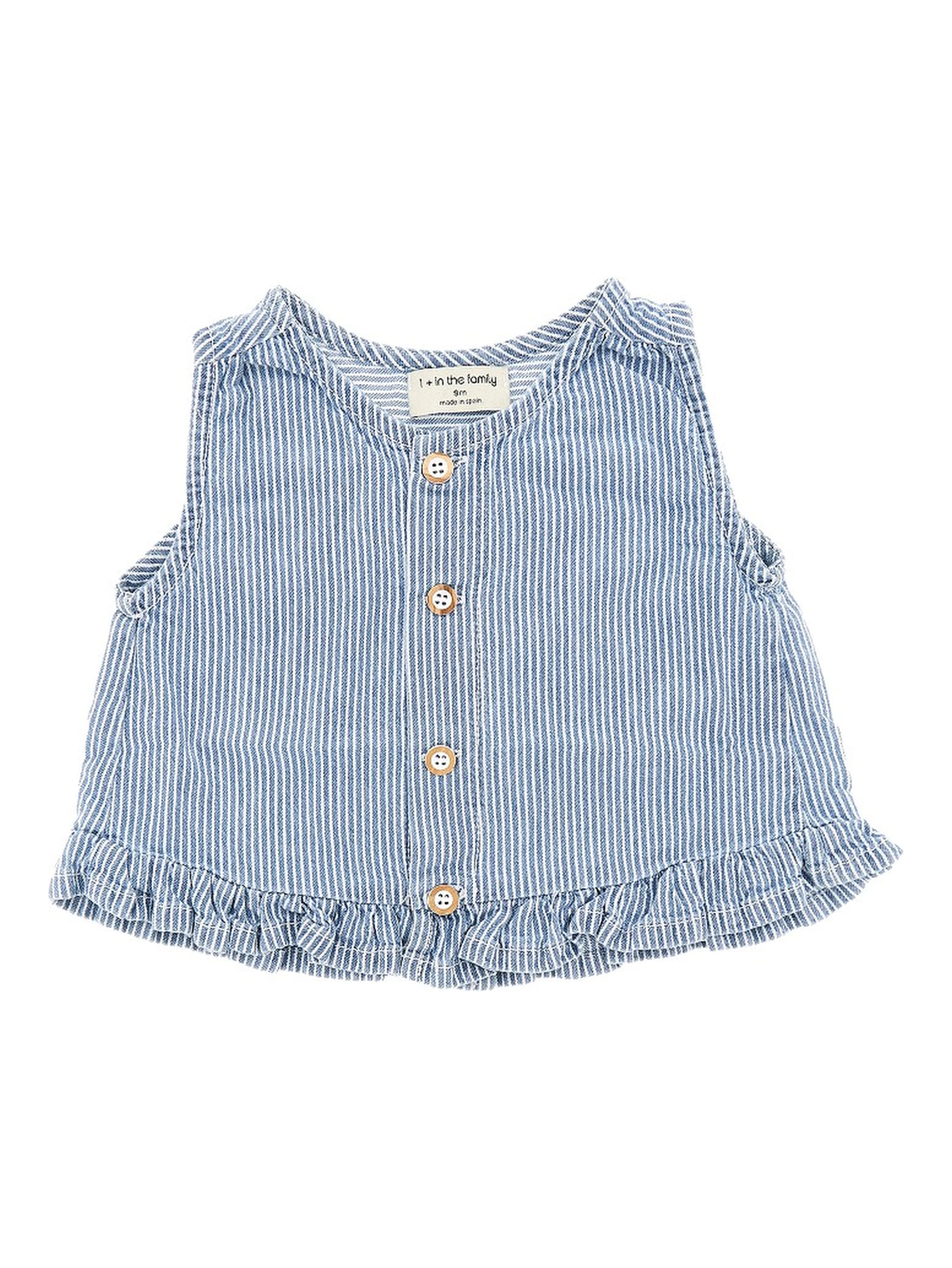 Ruffled denim top