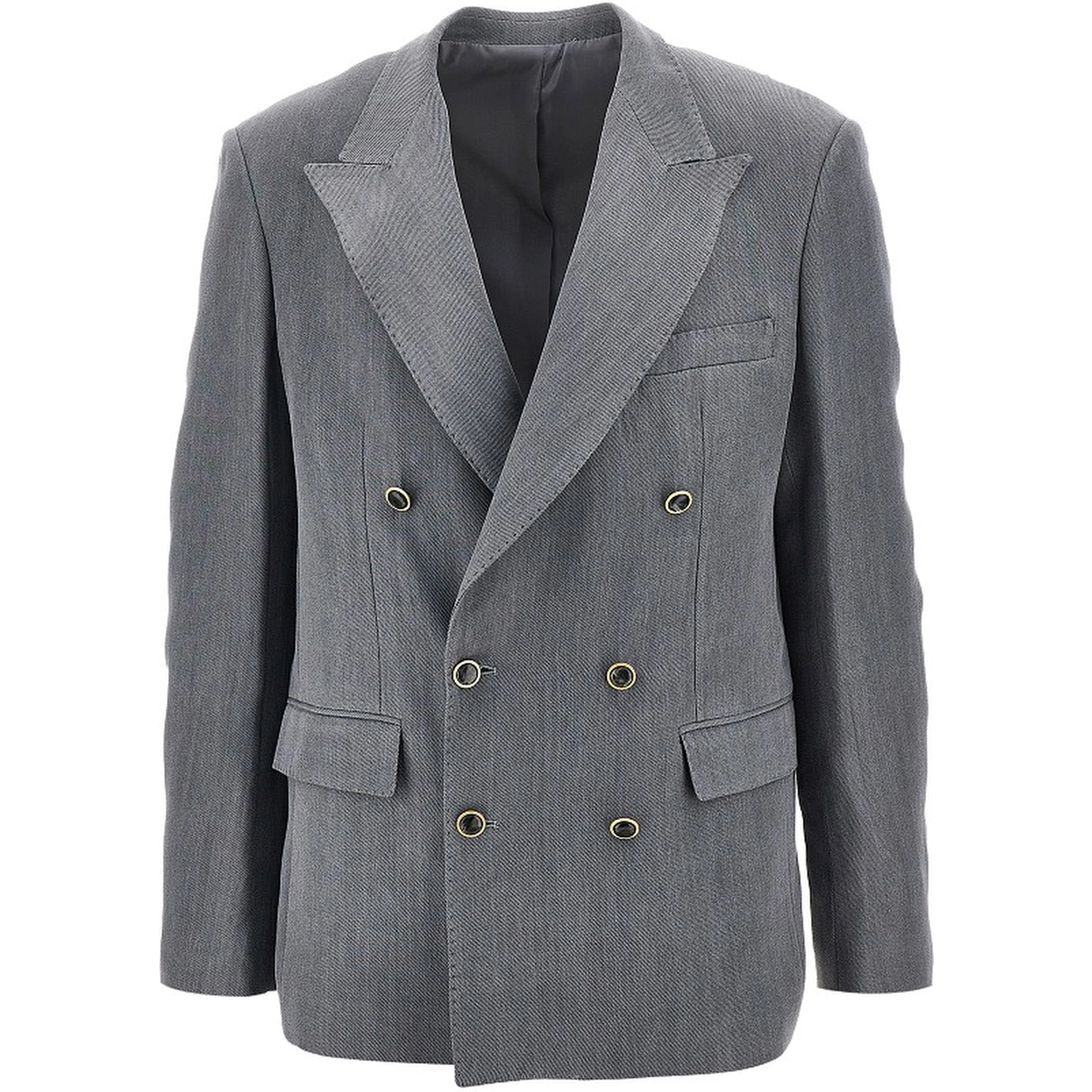 Gabardine double-breasted tailored jacket