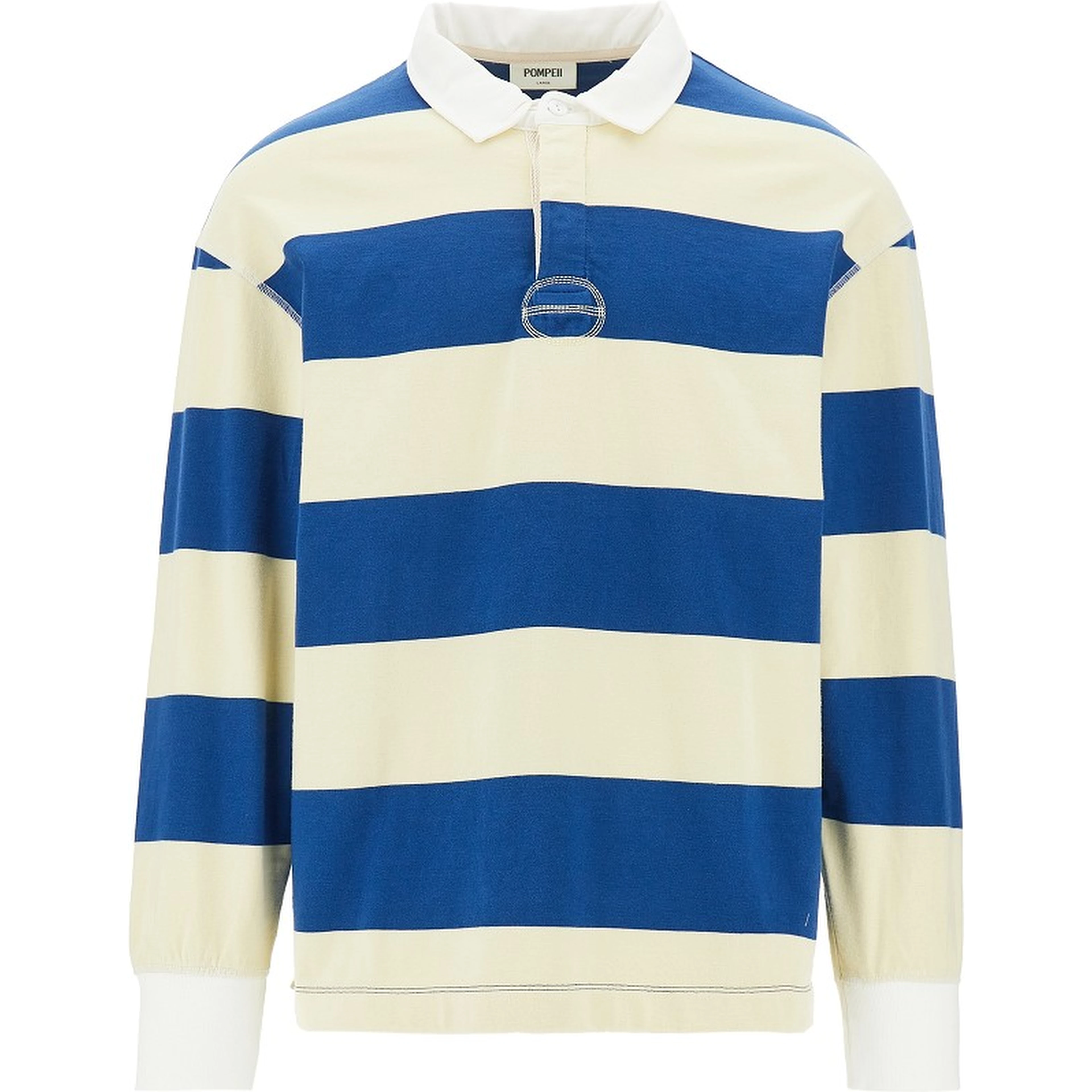Striped jersey polo shirt