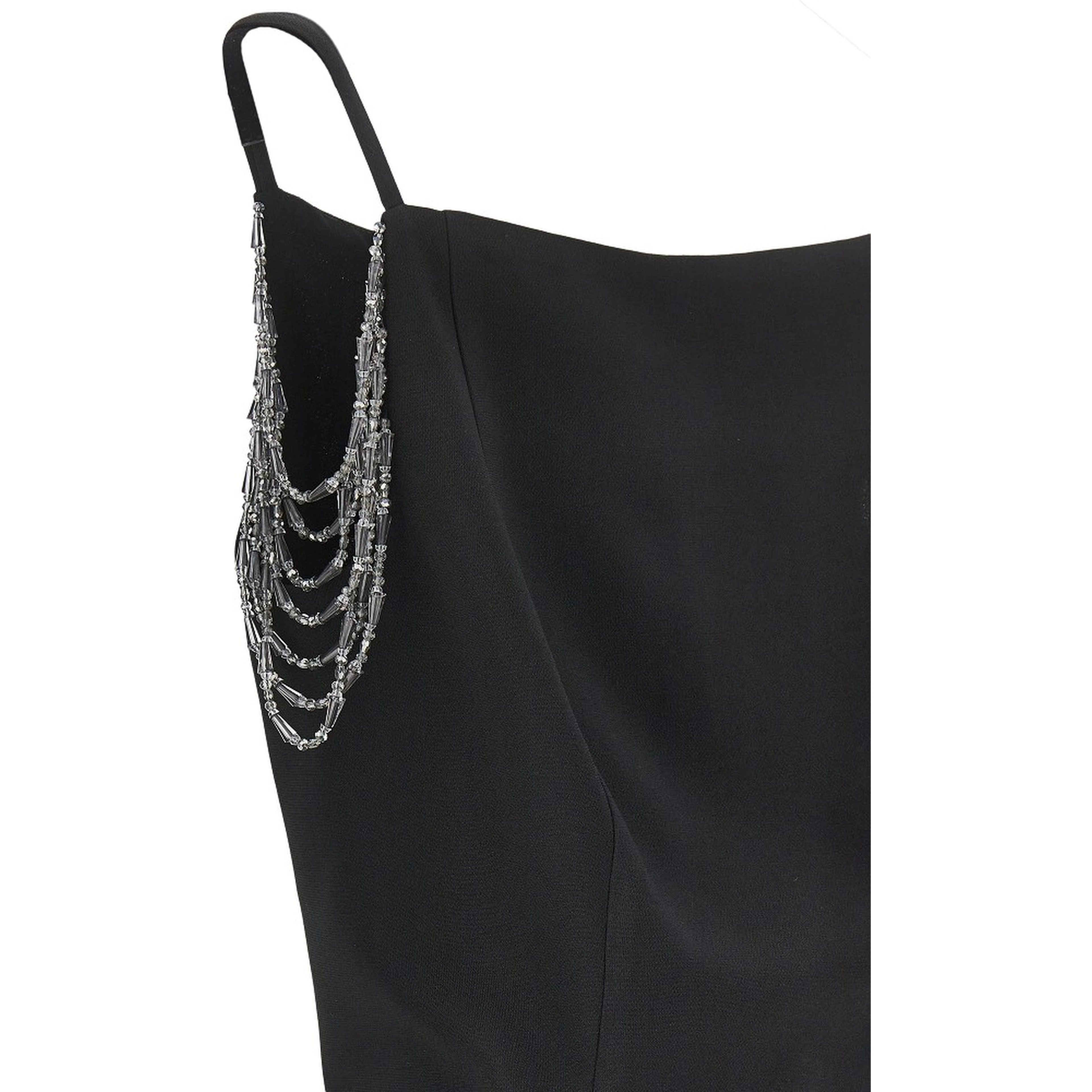 Midi dress with jewelled shoulders