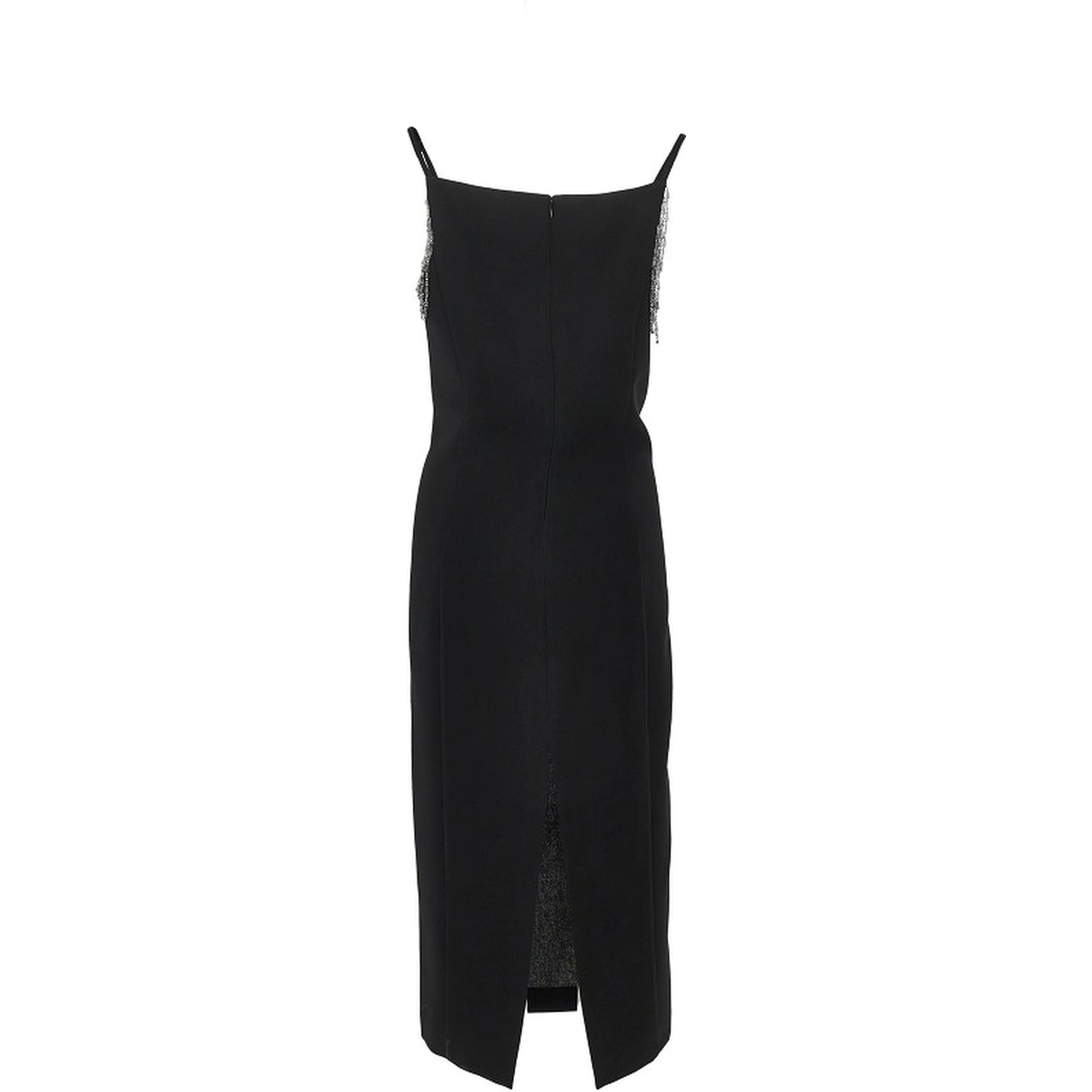 Midi dress with jewelled shoulders