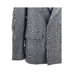 Gabardine double-breasted tailored jacket