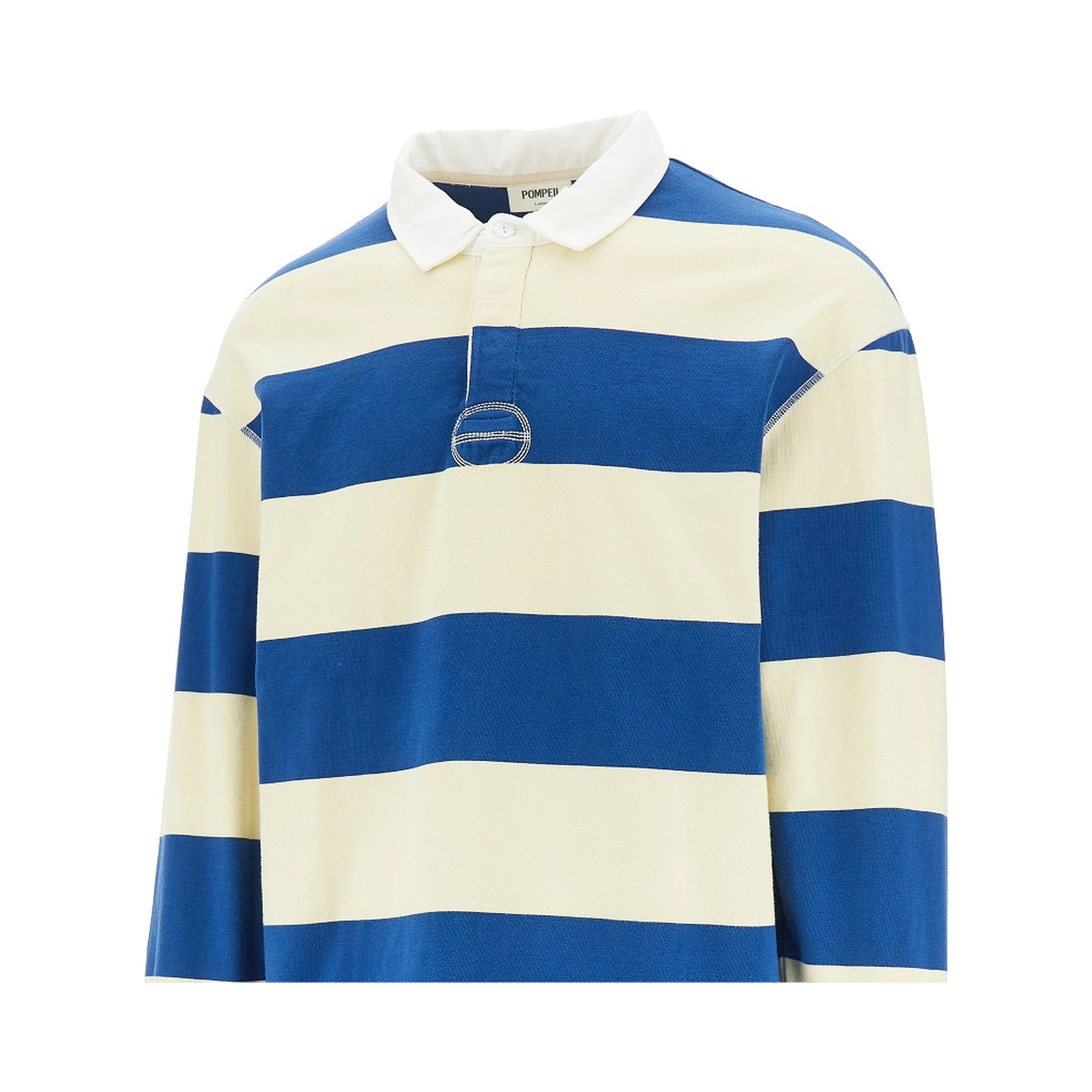 Striped jersey polo shirt