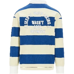 Striped jersey polo shirt