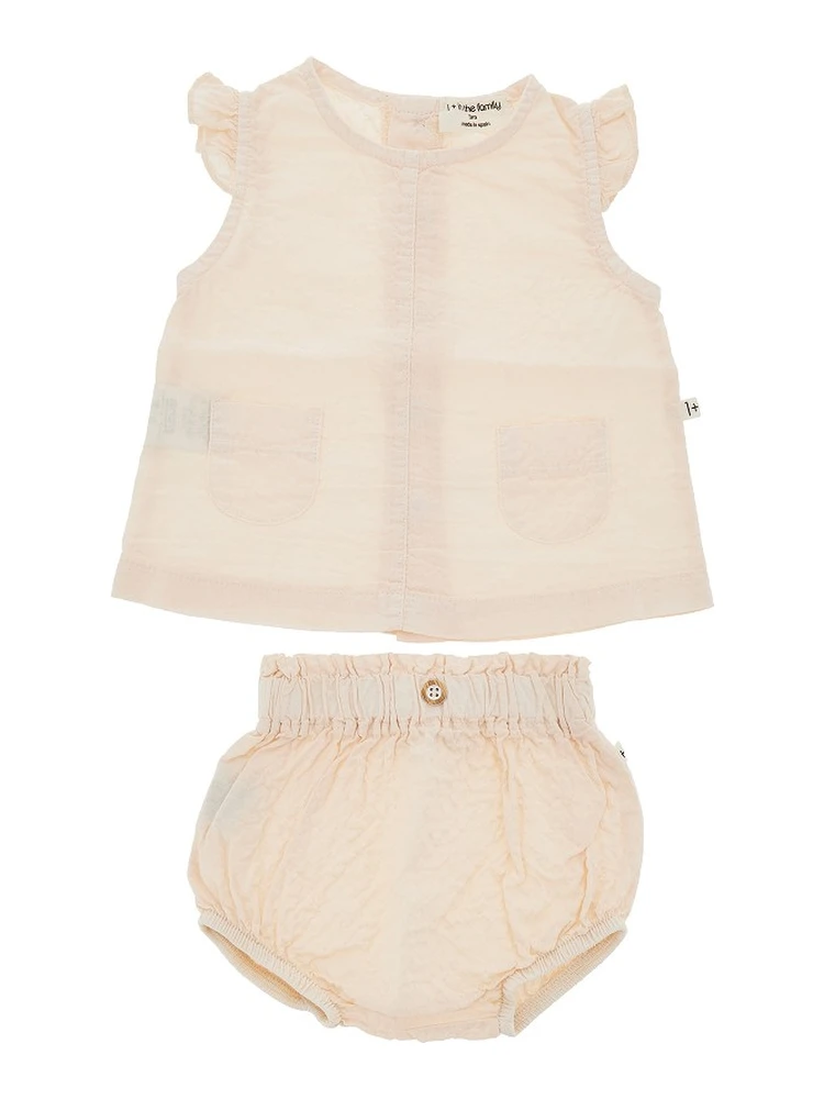 Cotton seersucker two-pieces set