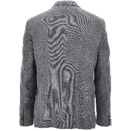 Gabardine double-breasted tailored jacket