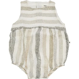 Striped linen rompers