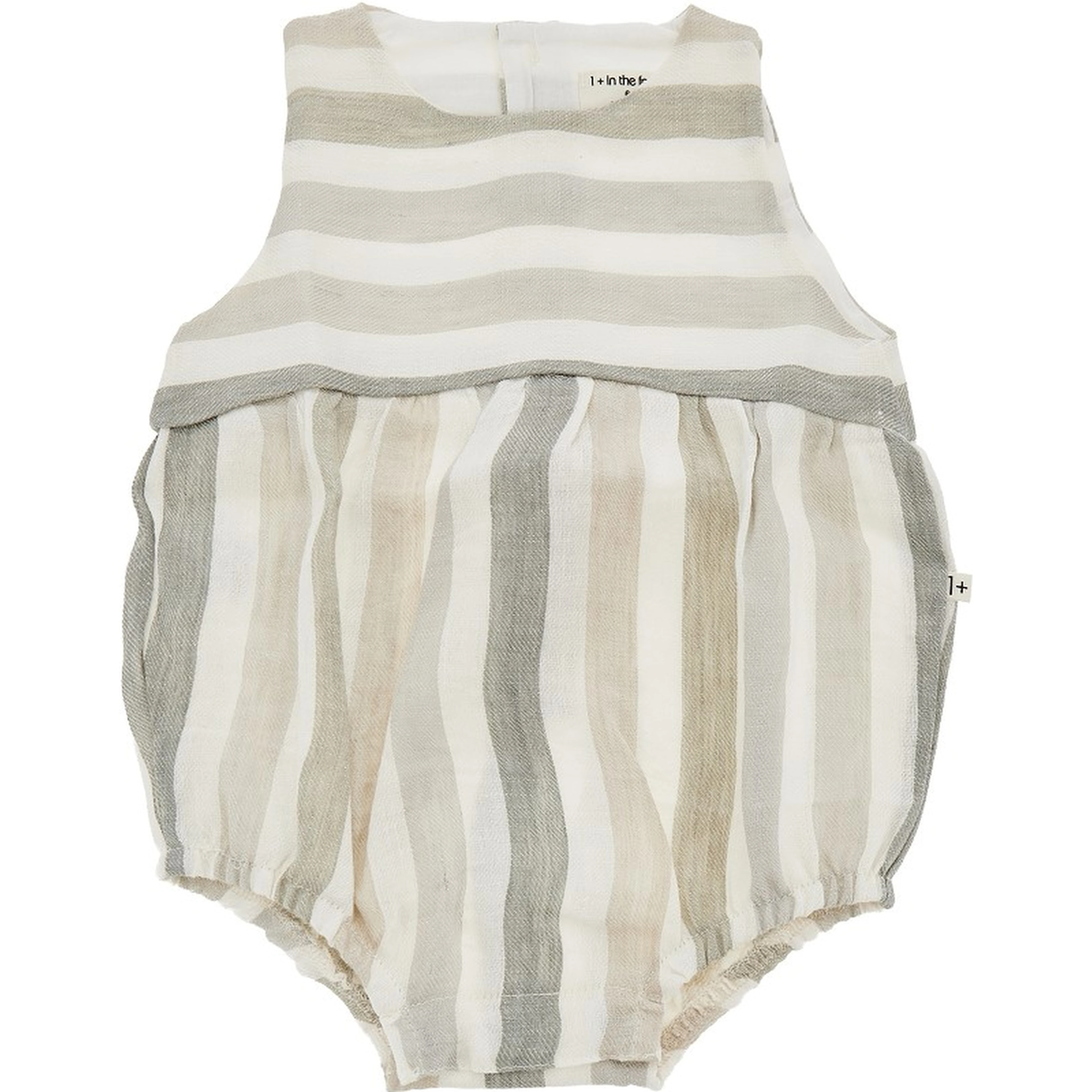 Striped linen rompers