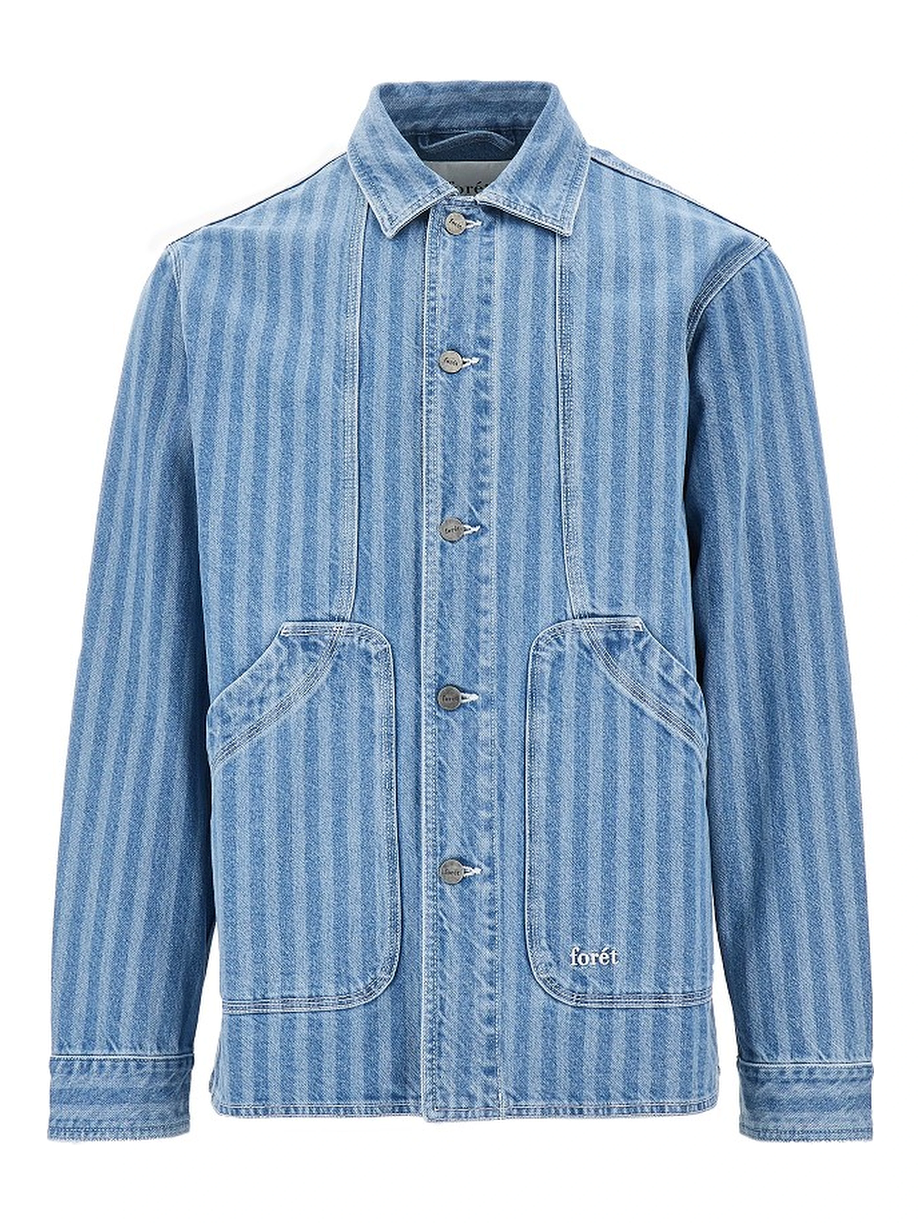 'Berry' striped denim overshirt