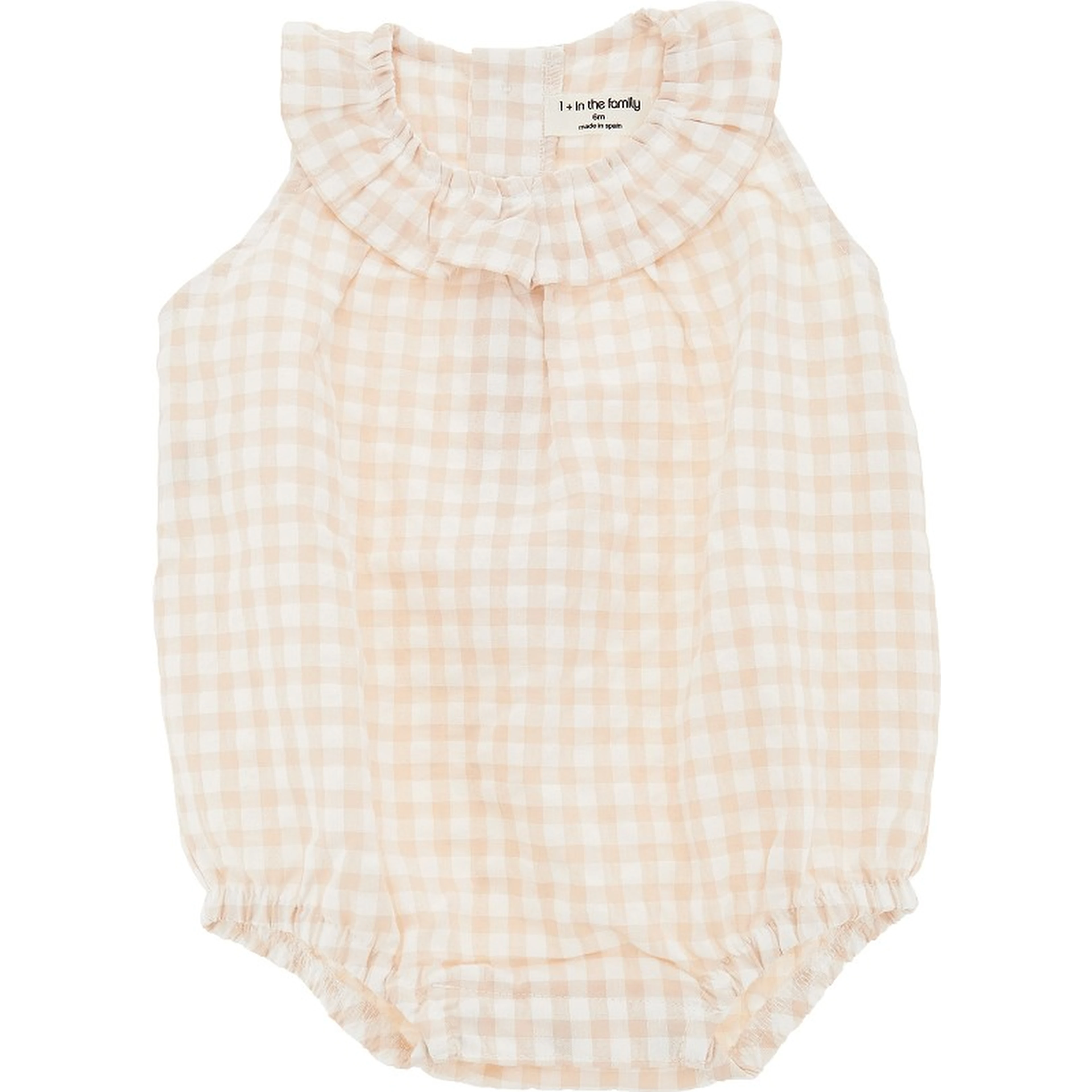 Check seersucker rompers