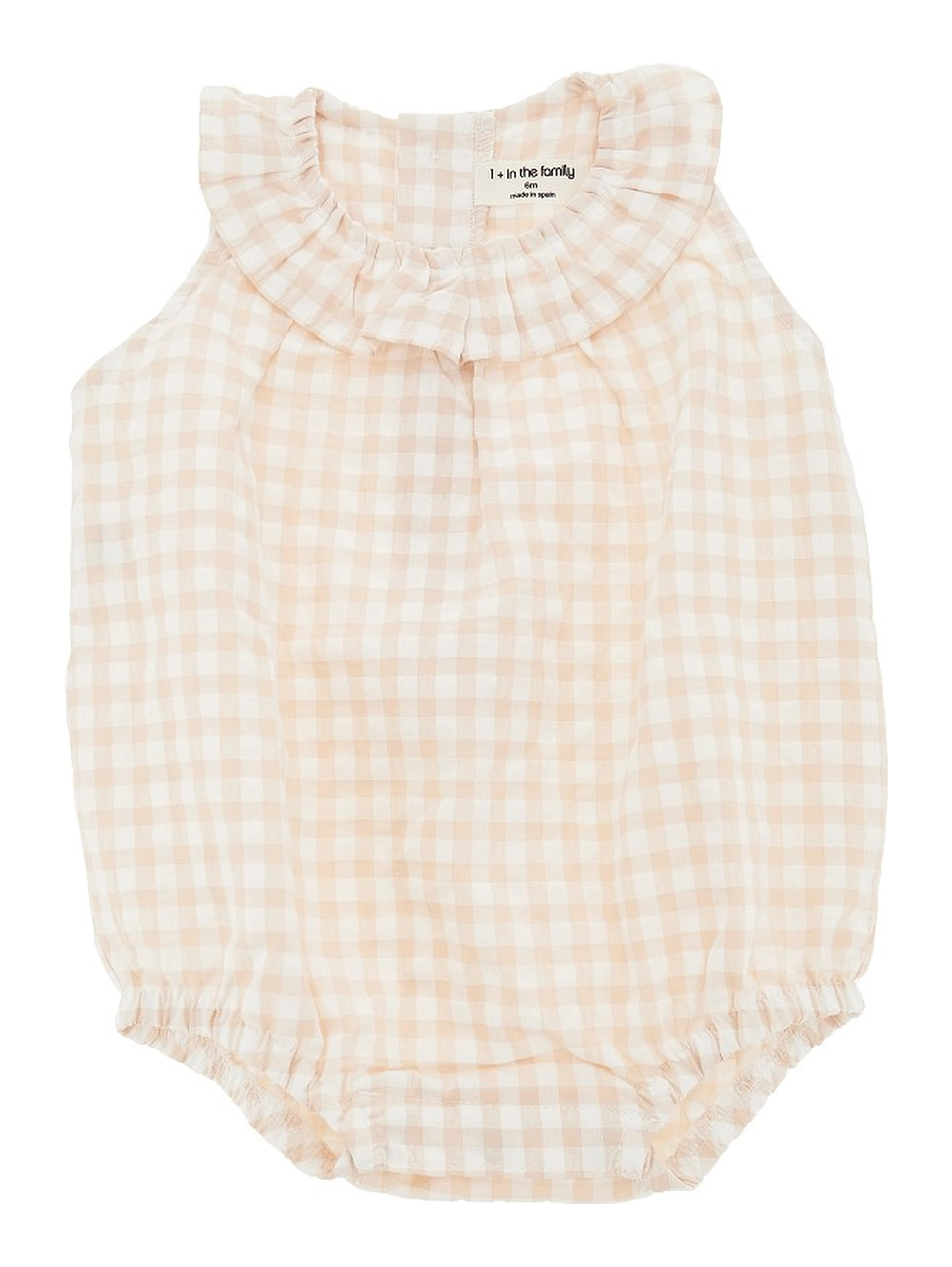 Check seersucker rompers