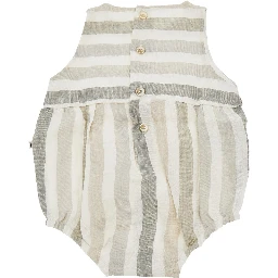 Striped linen rompers