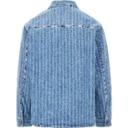 'Berry' striped denim overshirt