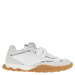 Suede leather and nylon sneakers