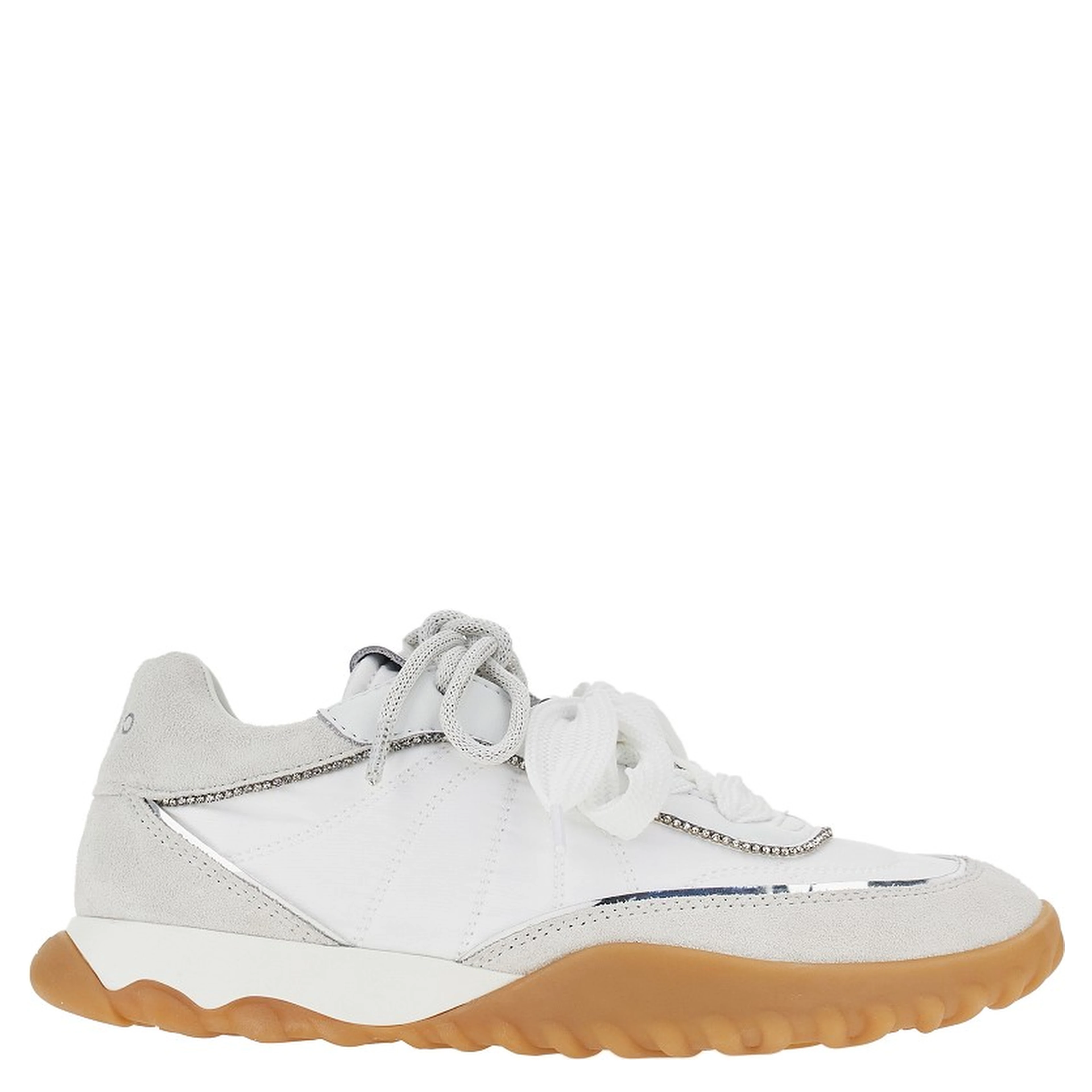 Suede leather and nylon sneakers