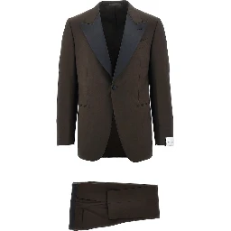 Wool suit with satin details