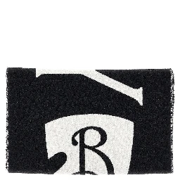 Jacquard logo wool scarf