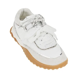 Suede leather and nylon sneakers