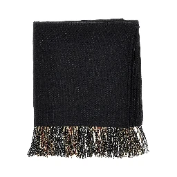 Check wool reversible cape