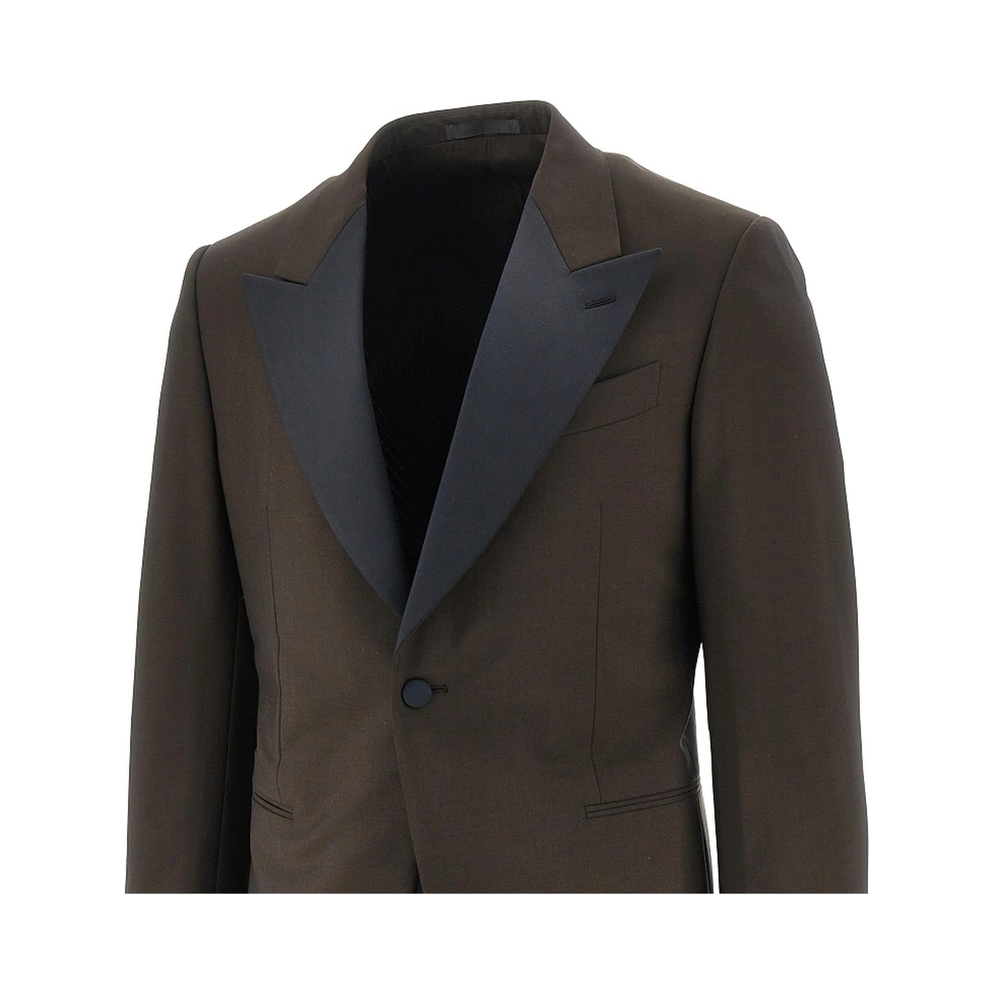 Wool suit with satin details
