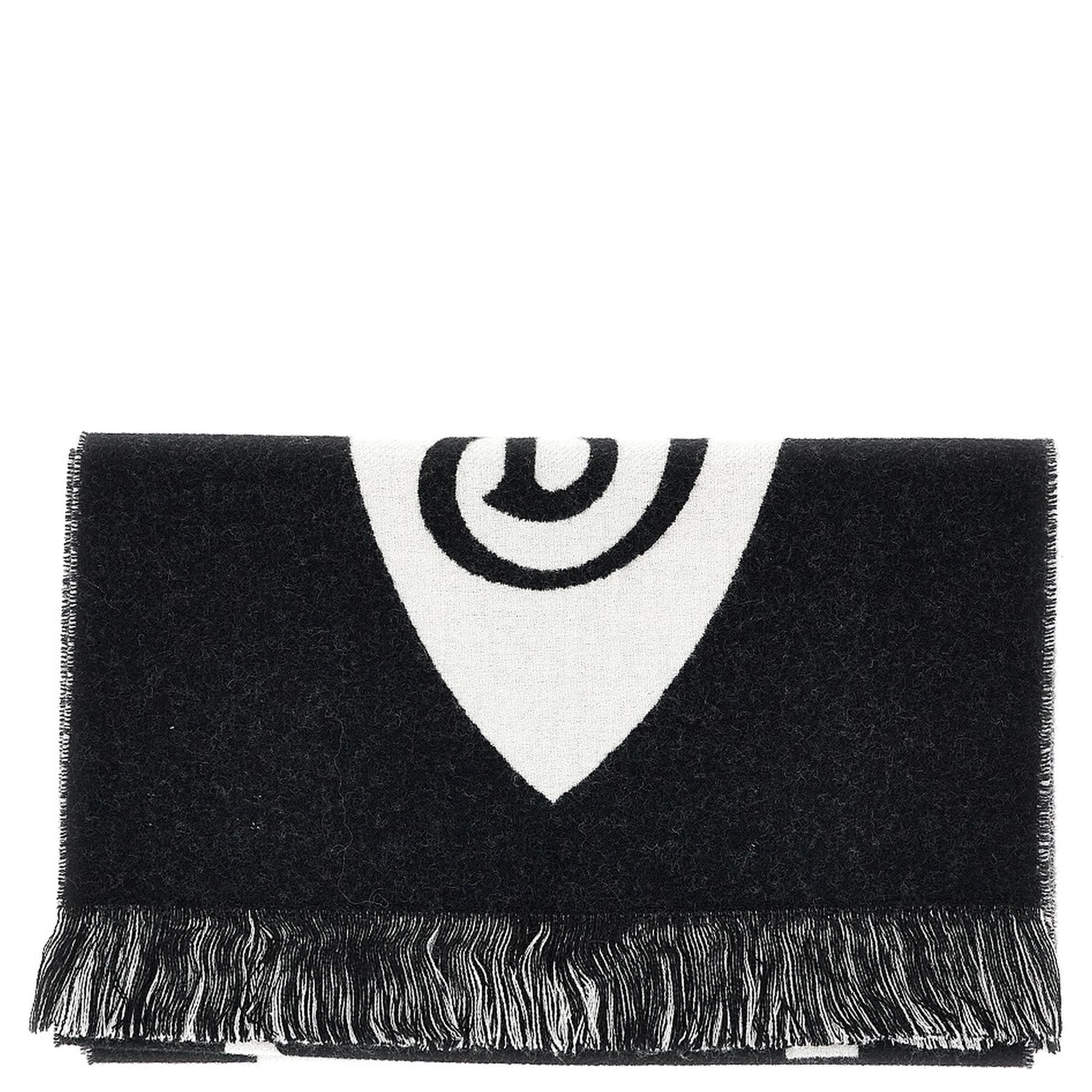 Jacquard logo wool scarf
