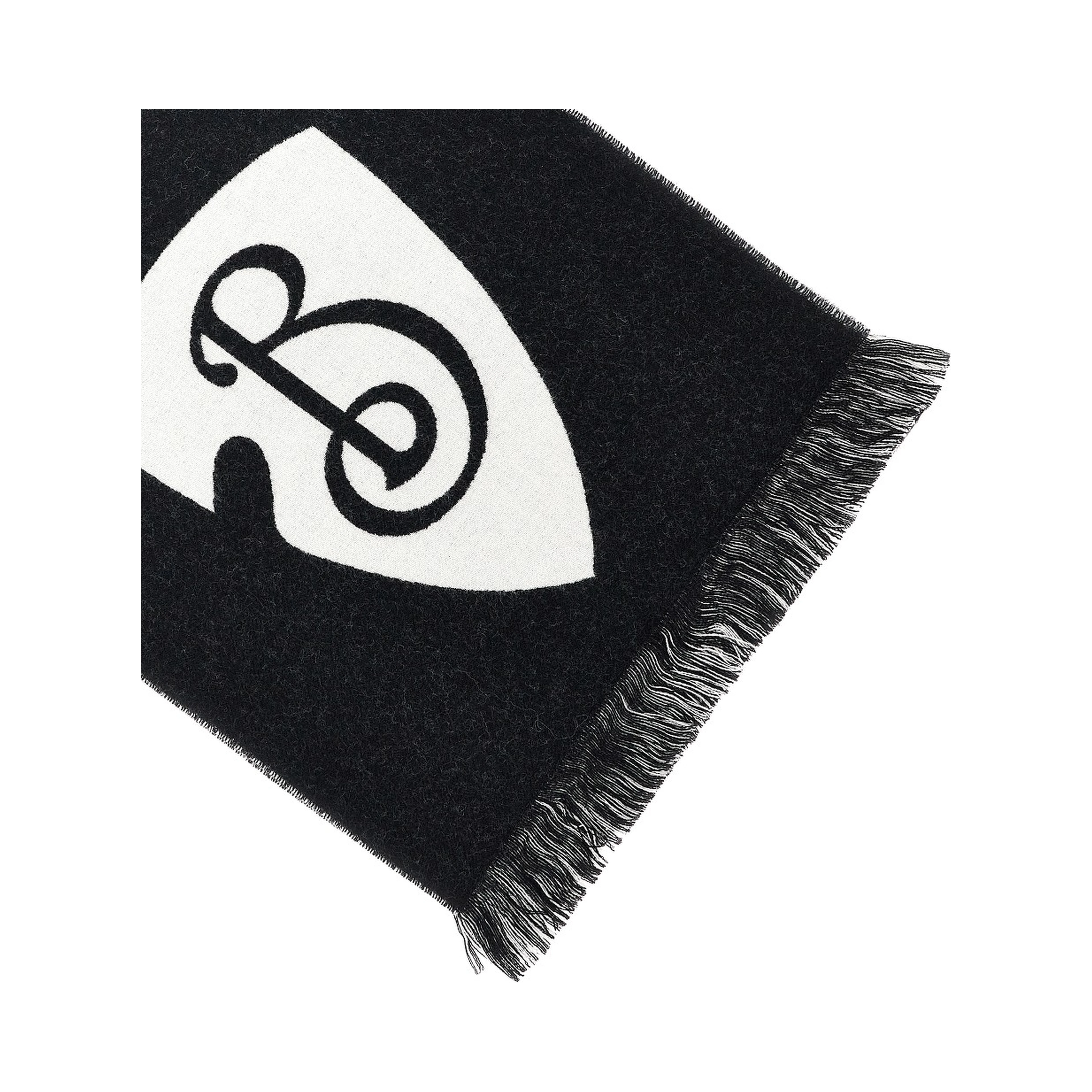 Jacquard logo wool scarf